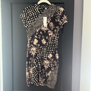 black patterned body con dress